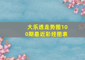 大乐透走势图100期最近彩经图表