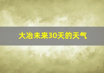 大冶未来30天的天气