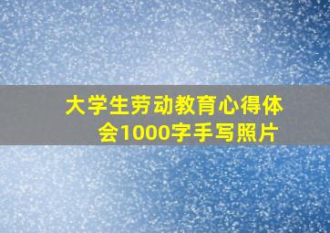 大学生劳动教育心得体会1000字手写照片