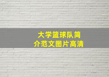 大学篮球队简介范文图片高清