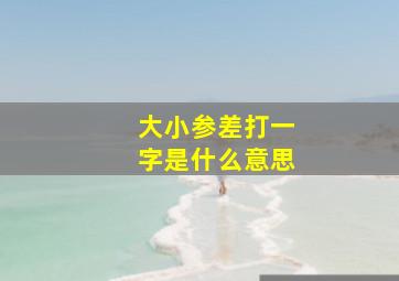 大小参差打一字是什么意思