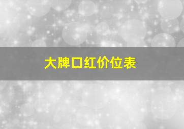 大牌口红价位表