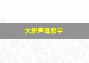 大班声母教学