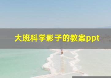 大班科学影子的教案ppt