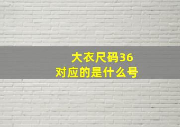 大衣尺码36对应的是什么号