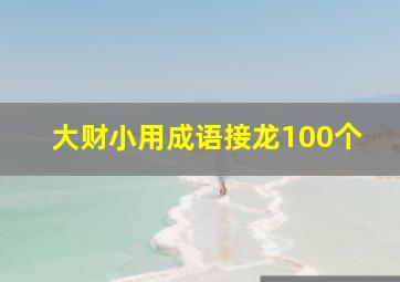 大财小用成语接龙100个