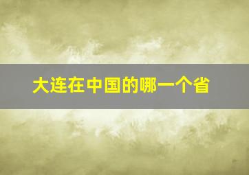 大连在中国的哪一个省