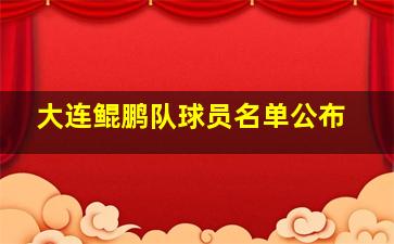 大连鲲鹏队球员名单公布