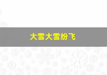 大雪大雪纷飞