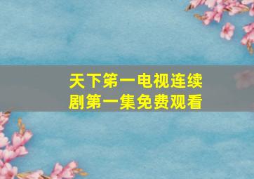 天下笫一电视连续剧第一集免费观看