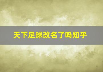 天下足球改名了吗知乎