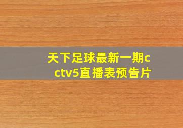 天下足球最新一期cctv5直播表预告片