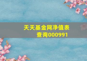 天天基金网净值表查询000991