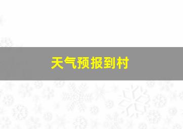 天气预报到村