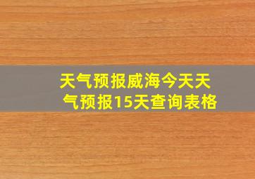 天气预报威海今天天气预报15天查询表格