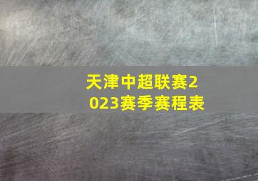 天津中超联赛2023赛季赛程表