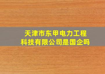 天津市东甲电力工程科技有限公司是国企吗