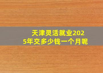 天津灵活就业2025年交多少钱一个月呢