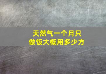 天然气一个月只做饭大概用多少方