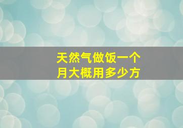 天然气做饭一个月大概用多少方