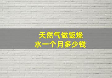 天然气做饭烧水一个月多少钱