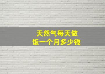 天然气每天做饭一个月多少钱