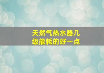 天然气热水器几级能耗的好一点