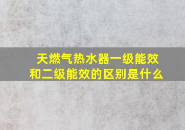 天燃气热水器一级能效和二级能效的区别是什么