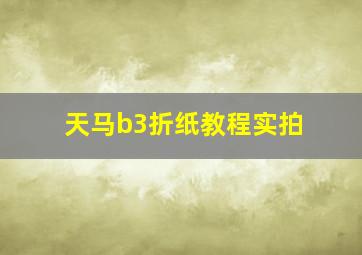 天马b3折纸教程实拍