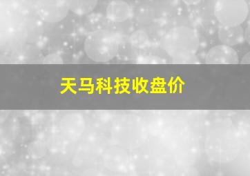 天马科技收盘价