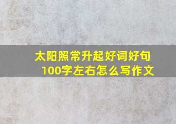 太阳照常升起好词好句100字左右怎么写作文