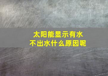 太阳能显示有水不出水什么原因呢