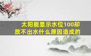 太阳能显示水位100却放不出水什么原因造成的