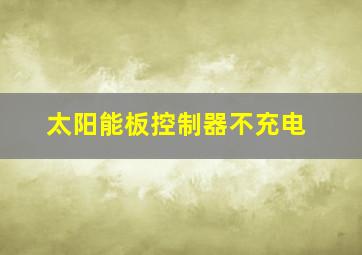 太阳能板控制器不充电