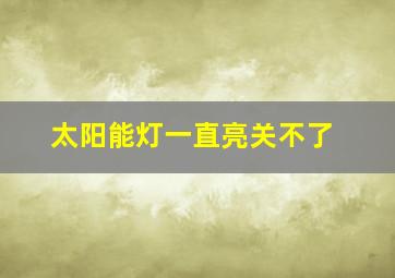 太阳能灯一直亮关不了