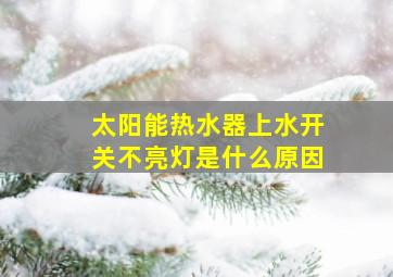 太阳能热水器上水开关不亮灯是什么原因