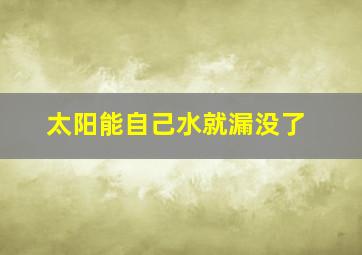 太阳能自己水就漏没了