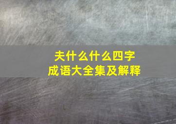 夫什么什么四字成语大全集及解释