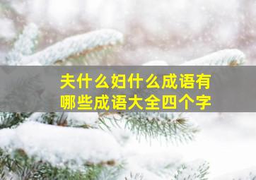 夫什么妇什么成语有哪些成语大全四个字