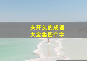 夫开头的成语大全集四个字