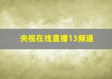 央视在线直播13频道