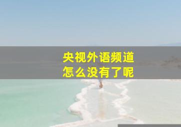 央视外语频道怎么没有了呢