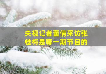 央视记者董倩采访张桂梅是哪一期节目的