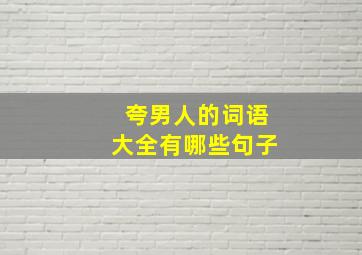 夸男人的词语大全有哪些句子