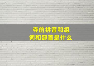 夺的拼音和组词和部首是什么