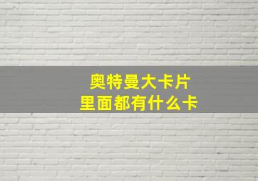 奥特曼大卡片里面都有什么卡