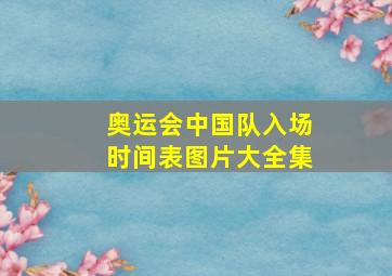 奥运会中国队入场时间表图片大全集