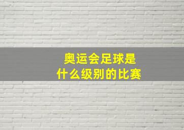 奥运会足球是什么级别的比赛