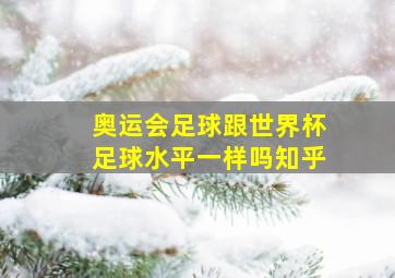 奥运会足球跟世界杯足球水平一样吗知乎