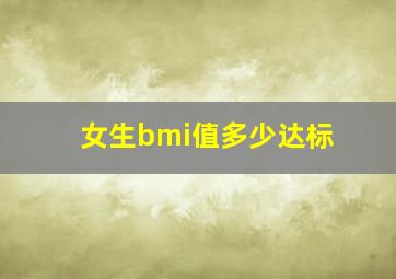 女生bmi值多少达标